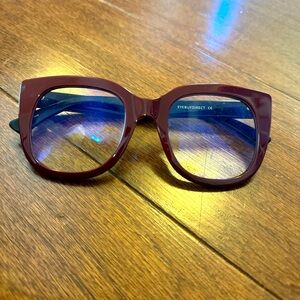 EYEBUY DIRECT Prescription Glasses Clear Burgundy Frame Unique 51 22 145 C1